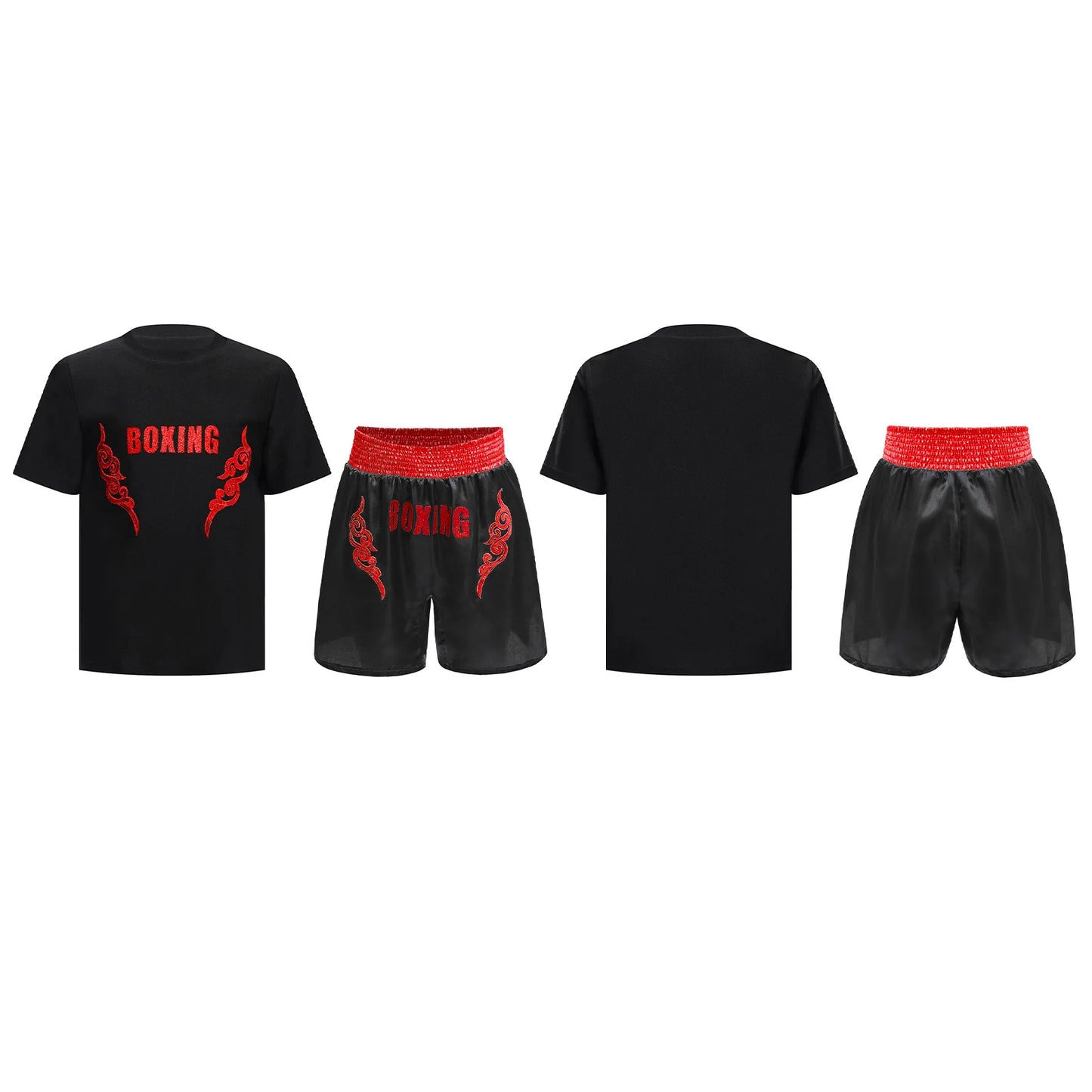 Muay Thai T-shirt Shorts Boxing Outfit 2025 New Kids Boys Martial Arts Fighting Costume Set for Kickboxing Training Boxing Match
