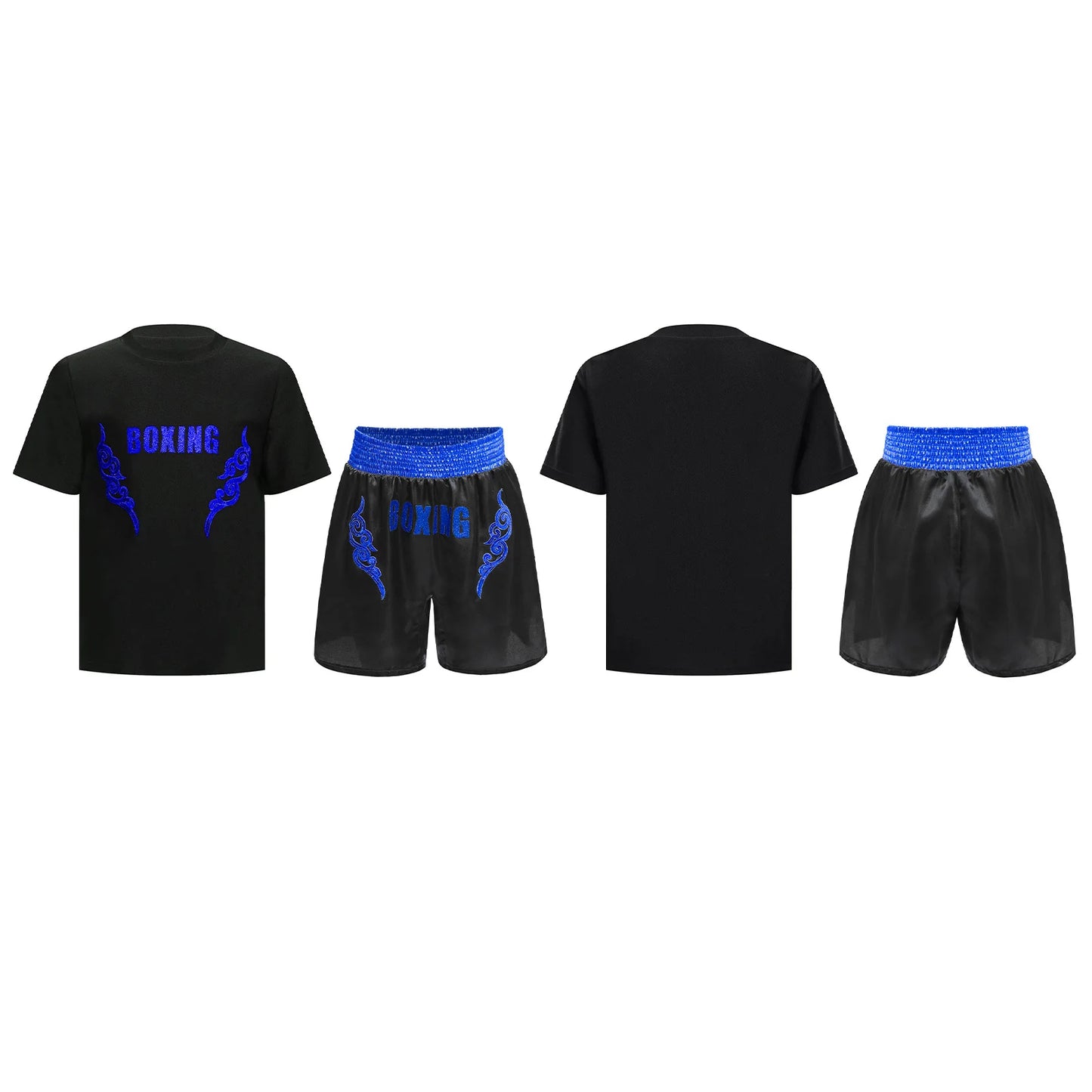 Muay Thai T-shirt Shorts Boxing Outfit 2025 New Kids Boys Martial Arts Fighting Costume Set for Kickboxing Training Boxing Match
