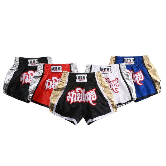 Muay Thai Shorts 2025 New Boxing Shorts Women Men Child Embroidery Kickboxing Training Pants Sanda Martial Arts Fight Equipment