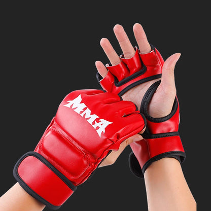Child Thick Boxing Gloves MMA Gloves Half Finger Punching Bag Kickboxing Muay Thai Mitts Professional Boxing Training Equipment